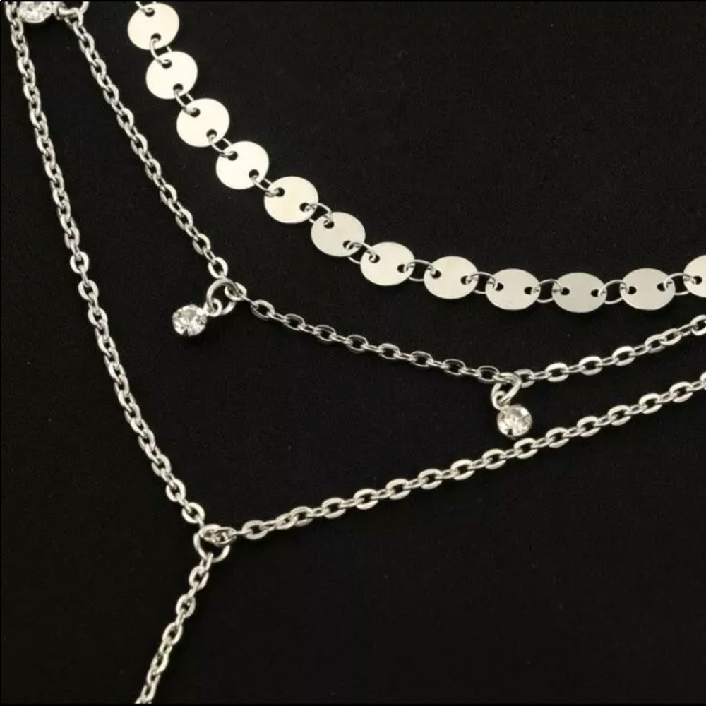 4 for $25🎀Crystal Moon Layered Necklace - Picture 2 of 4